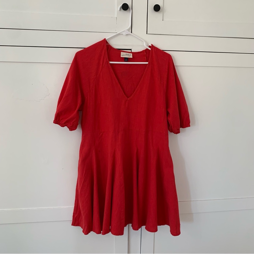 Universal Thread Red V Neck Puff Pocket Dress Siz… - image 2